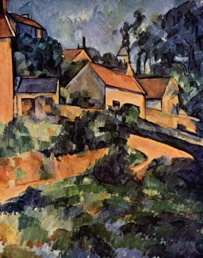 Straatbocht in Montgeroult door Paul Cézanne